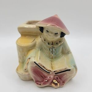 Elegant Ceramic Scholar Figurine in Pastel Shades